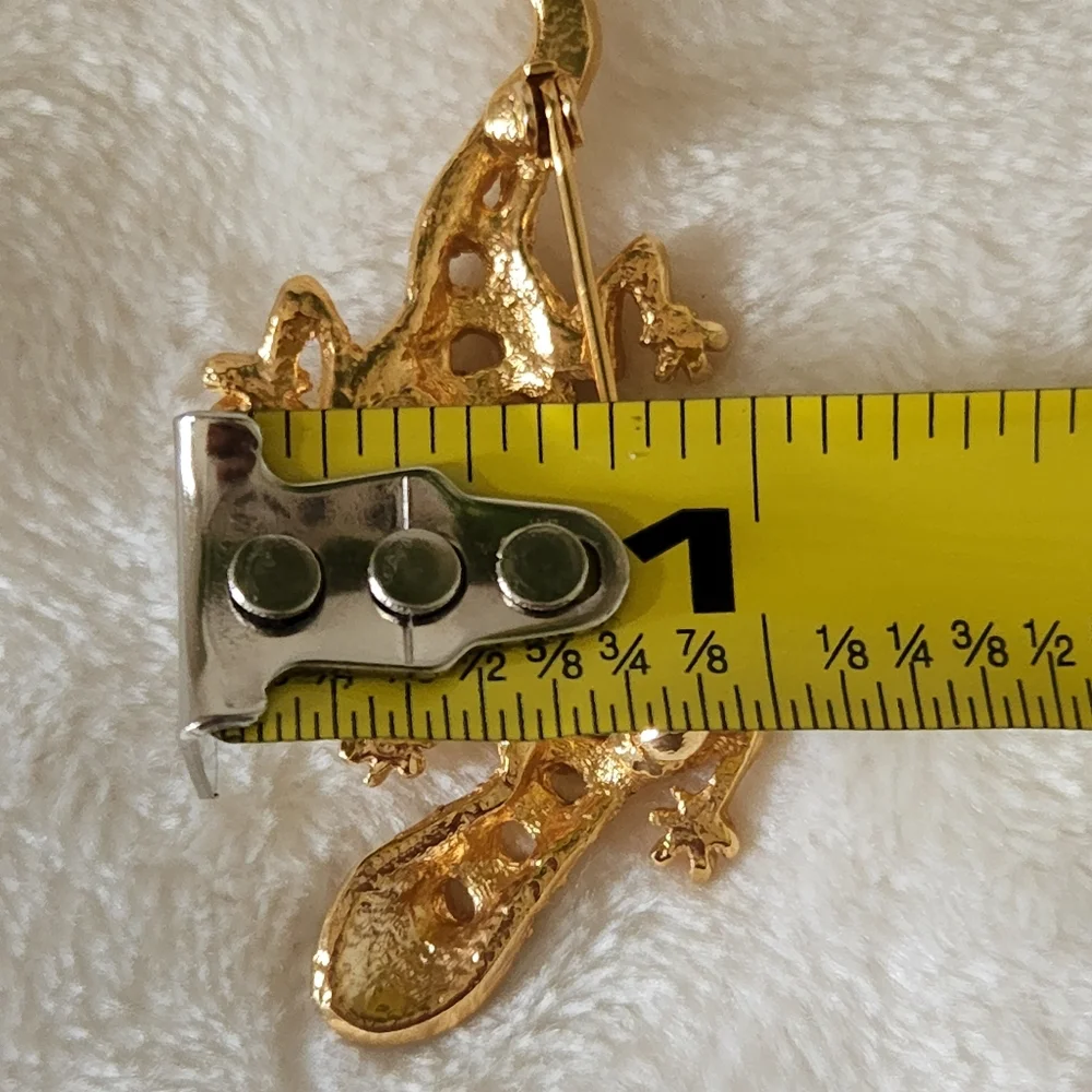 Salamander Brooch Pin Pendant Goldtone NWT